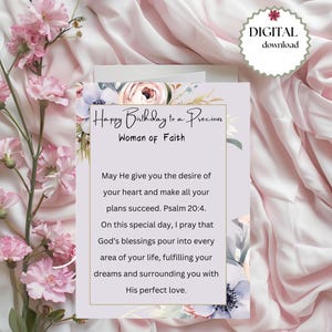 5x7 druckbare christliche Geburtstagskarte für einen christlichen Freund - Digitaler Download mit Psalm 20: 4, religiöse Geburtstagskarte, Glaube-Andenken-Geschenk
