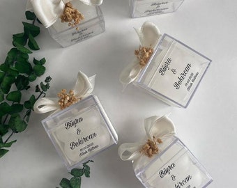 Bougie cube à bulles, Cadeaux pour invités de mariage, Cadeaux de mariage pour invités en gros, Cadeaux de mariage pour invités, Regali personalizzati, Mini bougie