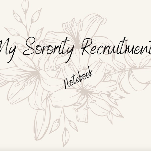 SORORITY RECRUITMENT planner & notebook