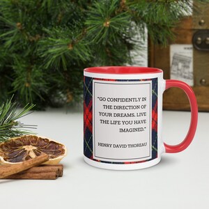Henry Thoreau Quote Tartan Mug