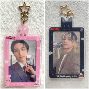 Kpop, Tarjetero con foto de Ateez, tarjetero para credencial de Ateez, credencial de Ateez, Aniteez, Hongjoong, Yunho, Yeosang, tarjetero, soporte para PC, merchandising de Ateez