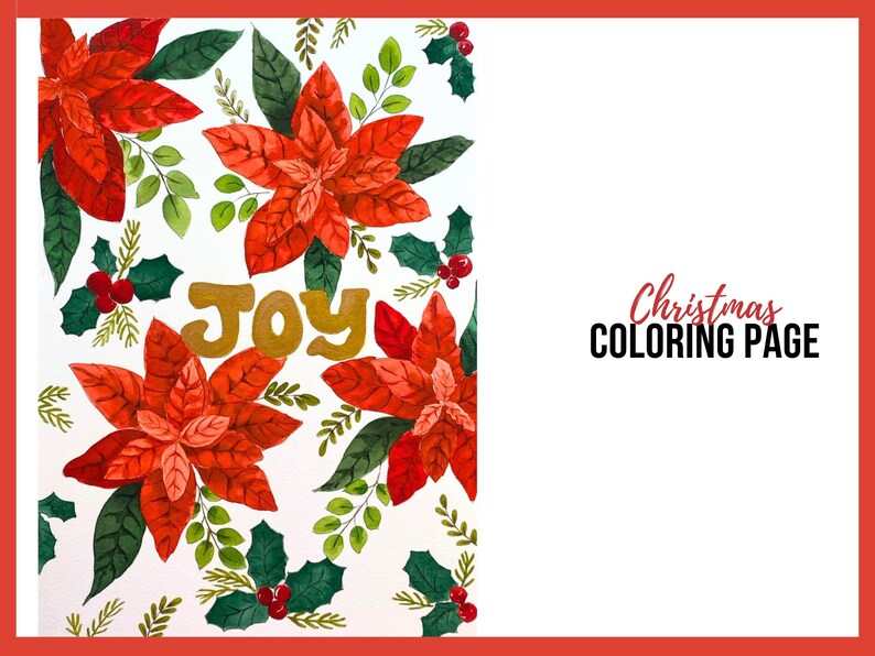 Printable Christmas Coloring Pages of Christmas Poinsettia, Holiday
