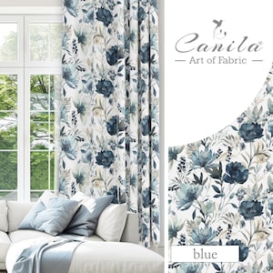 Floral Blackout Curtain: Modern Leaf Print Window Panel