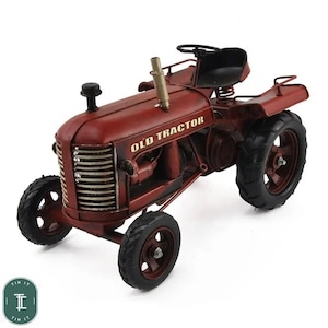 Vintage grand modèle en métal de tracteur ancien classique, cadeau, fait main, anniversaire, Noël, article de collection