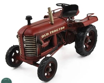 Vintage Classic Big Old Tractor Metal Model, Gift, Handmade, Birthday, Christmas , Collector Item