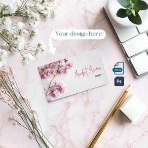 Visitenkarten-Mockup, femininer Luxus-Hintergrund, PSD- und JPEG-Dateien, Photoshop mit Smart Objekt, digitaler Download
