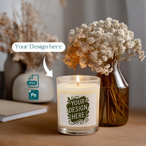 11oz  Candle Mock Up, Printify Lumient Mockup, PSD JPEG Files with Smart Object