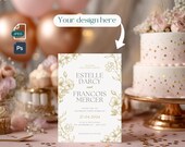 Luxury Invitation Card Mockup, Greeting Card Mock up, PSD & JPEG Files, Photoshop with Smart Object, Celebration Invite 5x7 Inches