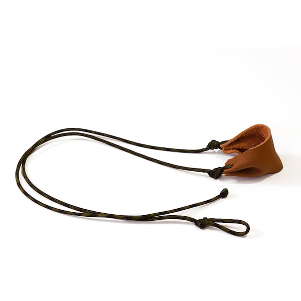 Shepherd Sling Rock Sling Paracord Sling with Leather Pouch David and Goliath Bible Handmade Quality Made in Germany approx. 24" or 60 cm