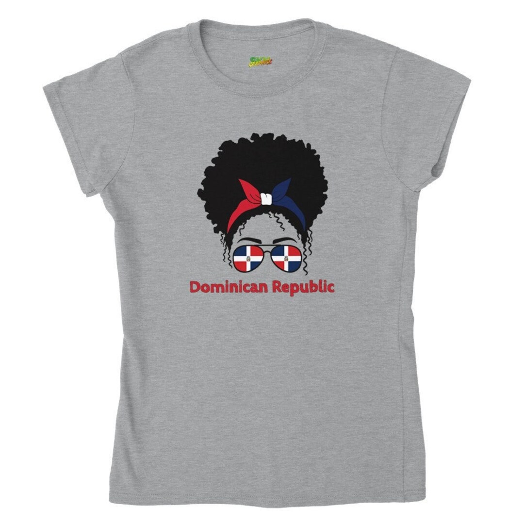 Afro Girl With Dominican Republic Flag in Sunglasses Womens Etsy