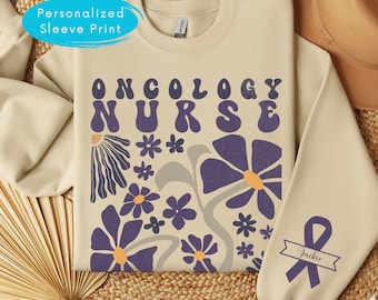 Custom Oncology Nurse Shirt, Appreciation Gift, Sweatshirt for Radiation Oncology Nurse,New Nurse Apparel,Boho Wildflowers tshirt,Art Noveau