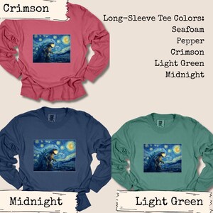 Mythical Beast Starry Night Monster Shirt Kaiju Design Artistic Graphic Tee Comfort Colors Vintage Style Movie Creature Art Parody Top image 14