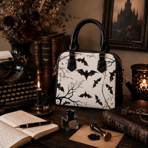 Bat Bag Shoulder Handbag Halloween Bag Gothic Handbag Spooky Purse Crossbody Women Alternative Fashion Dark Academia Aesthetic Gift Witchy image 10