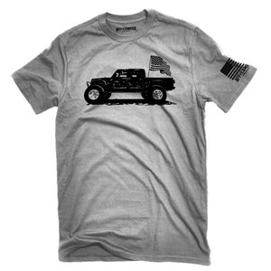 Off road Truck American Flag USA Silhouette T shirt Perfect Shirt