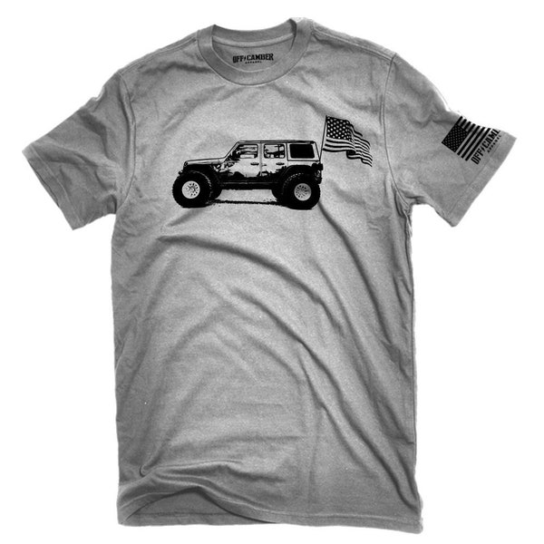 Off-Road SUV American flag USA Silhouette t-shirt perfect shirt for Offroad wrangler jk jl 4x4 Owners