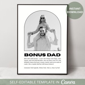 Cadeau photo modifiable pour la fête des pères, carte photo souvenir personnelle pour la fête des pères de sa fille, son fils, cadeau personnalisé pour son beau-père, papa, des enfants