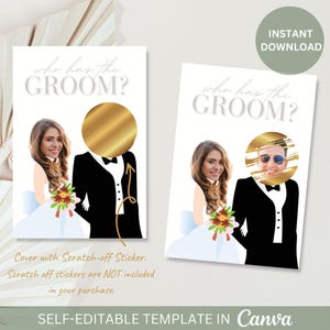Editable Celebrity Who Has the Groom Bridal Shower Game Scratch off ...