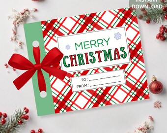 編集可能なクリスマスギフトカードホルダー小冊子テンプレート（印刷可能）（デジタルダウンロード）