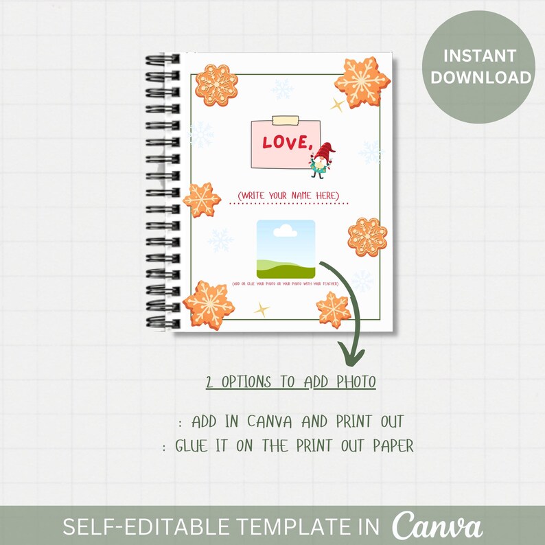 Editable Christmas Teacher Gift Book: If You Give A Cookie (canva ...