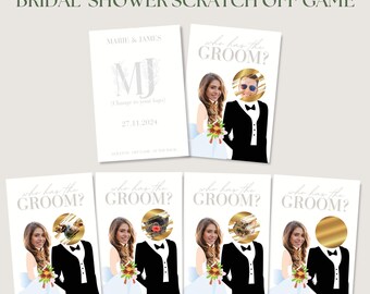 Editable Bridal Shower Game Celebrity Who Has The Groom Scratch off Find The Groom Game Minimalist Who Has the Groom Couples Shower Game