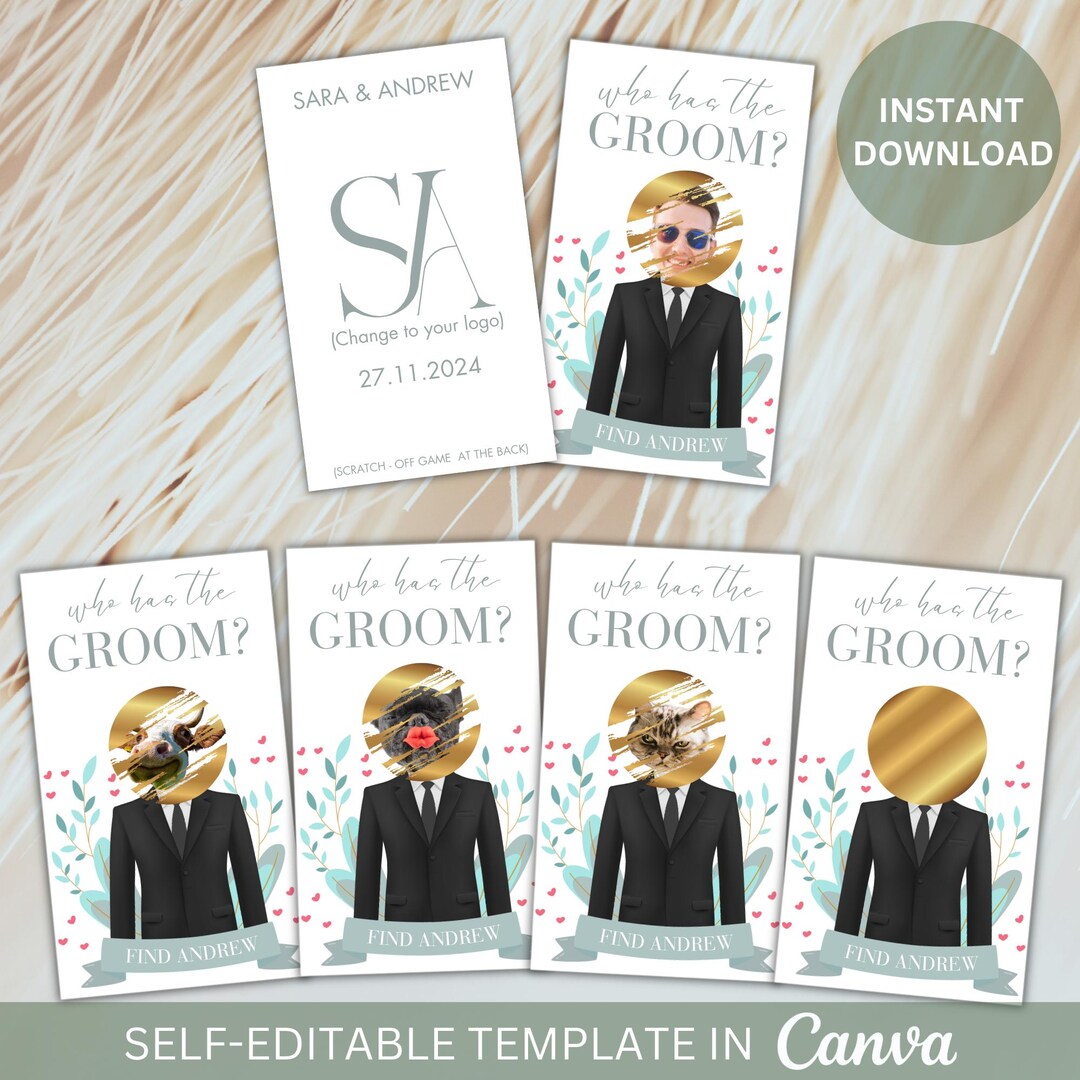 Editable Celebrity Who Has the Groom Bridal Shower Game Scratch off ...