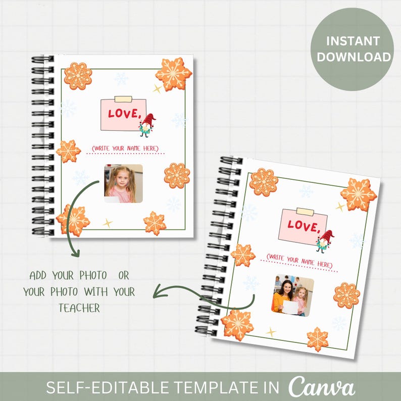 Editable Christmas Teacher Gift Book: If You Give A Cookie (canva ...