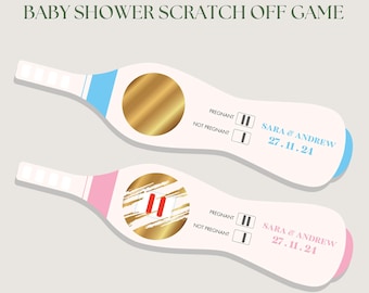 Editable Baby Shower Game Pregnancy Test Scratch Off Baby Shower Game Funny Baby Shower Scratch off Games Custom Pregnancy Scratch Off Card