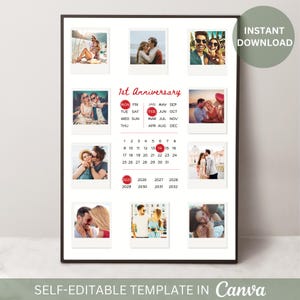 Editable Couples Anniversary Photo Gift: Polaroid Frame Template (Digital Download)