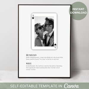 Bearbeitbare Hochzeitstaggeschenk Foto Spielkarte Paare Lustig Definition Bedeutung Personalisierte Valentinstag Geschenkvorlage Liebe Begabte