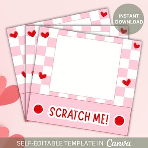 Editable Funny Scratch Off Valentine&#39;s Day Card for  Classroom Printable (Digital Download)