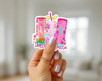 Teacher Juice sticker, Alani Nu Sticker, Pink Aesthetic Kiss-Cut Sticker