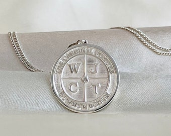 The Cardinal Virtues Stoic Silver Necklace,Justice Wisdom Temperance Courage Silver Necklace,Justice Silver Necklace,Cardinal Virtues Ring