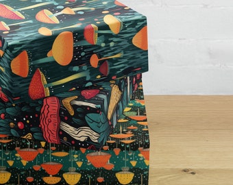 Mushrooms Wrapping Paper Set Mushroom Gift Wrap Birthday Gift Wrap Christmas Wrapping Paper