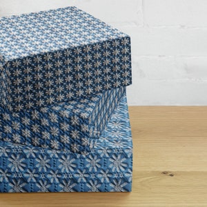 Vintage Knitted Snowflakes Wrapping Paper Set Holiday Gift Wrap Christmas Gift Wrap