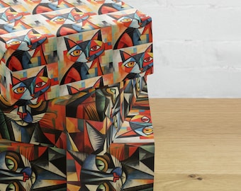 Cubist Cats Wrapping Paper Set Birthday Gift Wrap Christmas Gift Wrap