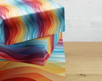 Rainbow Wrapping Paper Set Rainbow Gift Wrap Birthday Gift Wrap Christmas Wrapping Paper