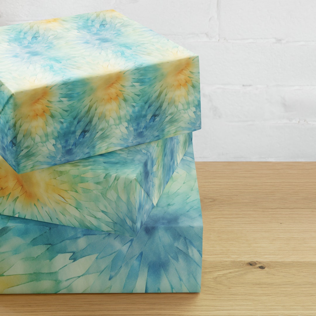 Stained Glass Tie Dye Wrapping Paper Set Pastel Gift Wrap Etsy