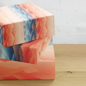 Sunset Mountains Wrapping Paper Set Sunset Gift Wrap Birthday Gift Wrap Christmas Wrapping Paper Pastel Wrapping Paper