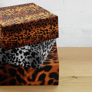 Yellow & White Leopard Wrapping Paper Set Birthday Gift Wrap Christmas Gift Wrap Animal Print Wrapping Paper