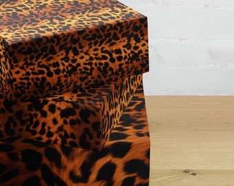 Leopard Print Wrapping Paper Set Birthday Gift Wrap Christmas Gift Wrap Animal Print Wrapping Paper