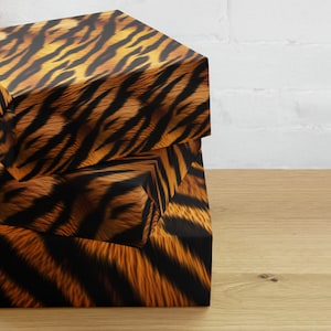 Tiger Print Wrapping Paper Set Birthday Gift Wrap Christmas Gift Wrap