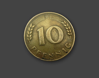 Seltene 10 Pfennig Münze der Deutschen Bundesbank 1949 D