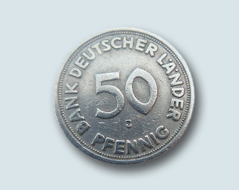 Seltene 50 Pfennig Münze der Bank Deuscher Länder 1949 F, G, J