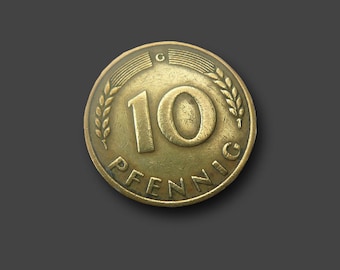 Seltene 10 Pfennig Münze der Deutschen Bundesbank 1949 G