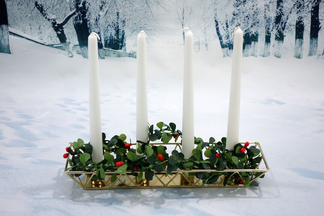 Swedish Gold Color Metal Advent Candle Holder Nordic Etsy