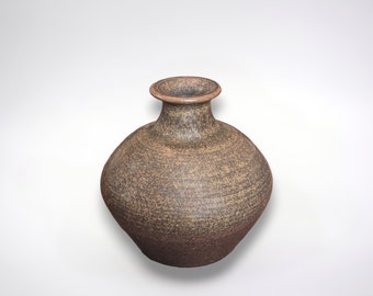 ERIK HJORTH Danemark| Vase en grès pour Lauritz Hjorth Bornholm Danemark| Années 50| Glaçage brun moucheté| Objets de collection| Atelier d'art en poterie