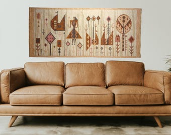 LARGE Wall Decor Beautiful Flemish Wool Weaving| Hungarian Designer Eva Nemeth| Christmas Gift| Gift Idea
