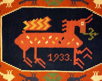 Antique Swedish Rölakan Weaving| Wall Tapestry Kelim Flat Weave| Kilim Like Wool Wall Hanging| Christmas Gift| Gift Idea