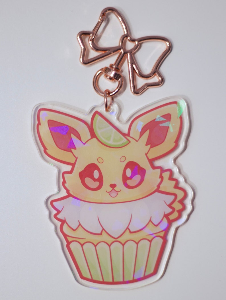 Eeveelution Cupcake Double-sided Sparkly Charms Keychains Eevee ...