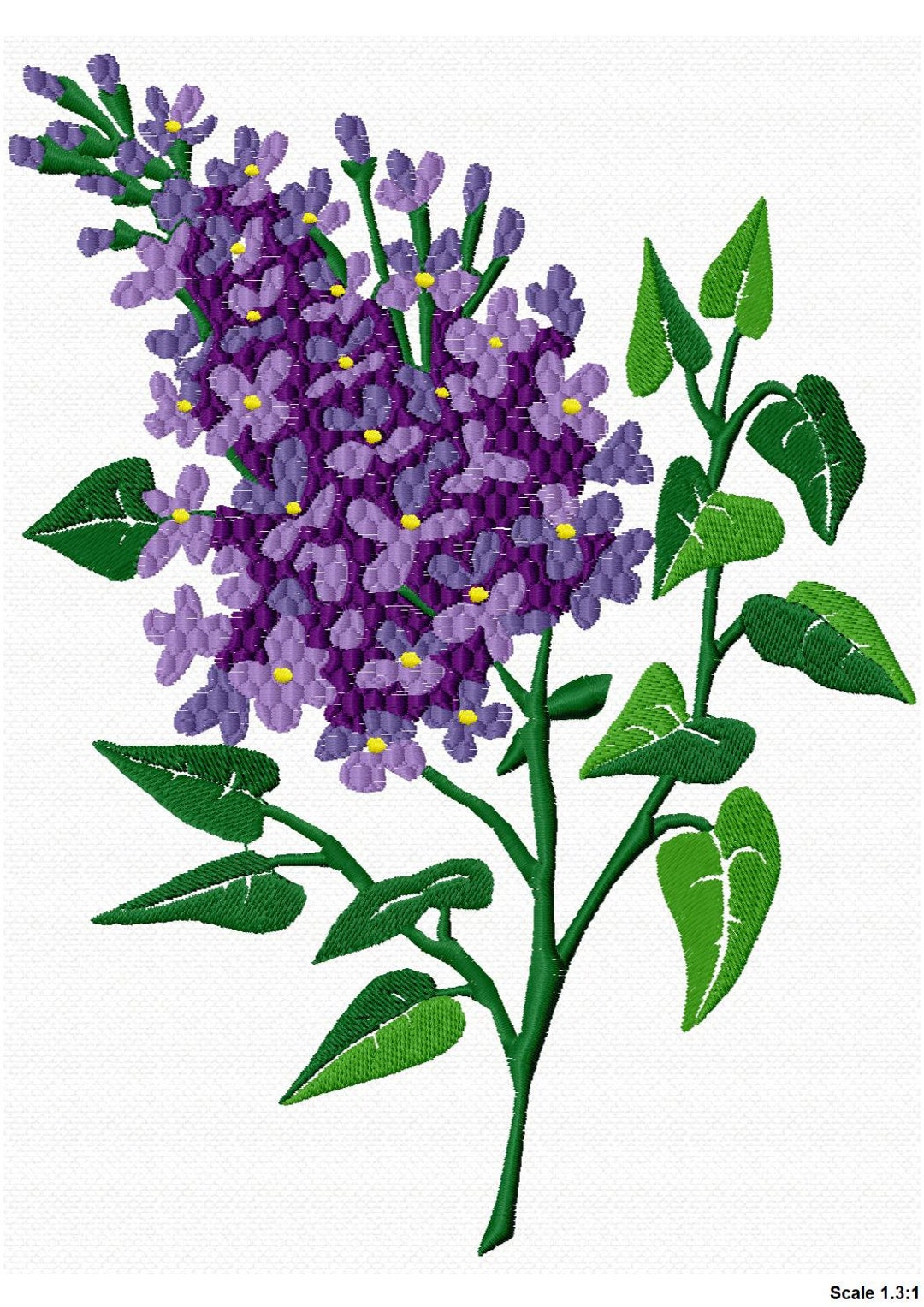 Lilac1, Pattern for Machine Embroidery Design, 3 Sizes, Pes, Hus, Dst ...